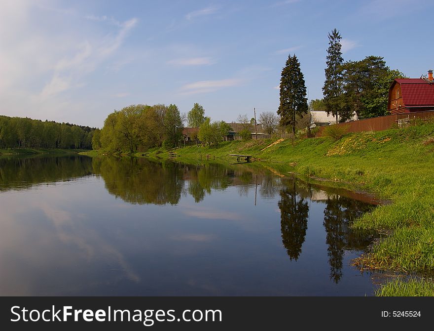 River Ruza in Moscow region . Spring.