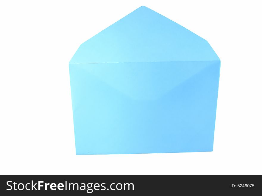 Blue isolated paper as mail on white background