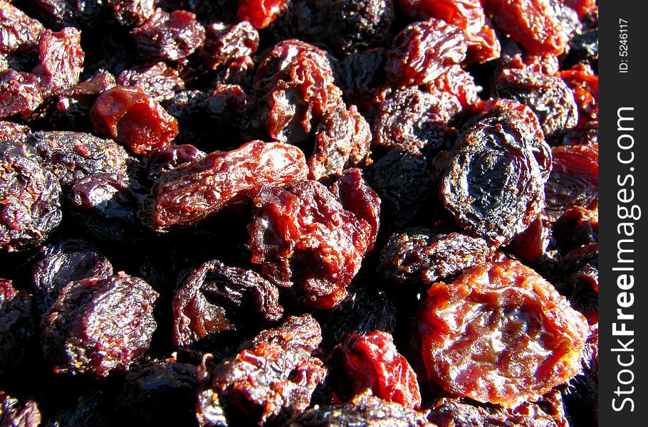 Close-up the raisins texthure