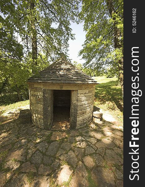 Istian cottage hut in a forest in Croatia