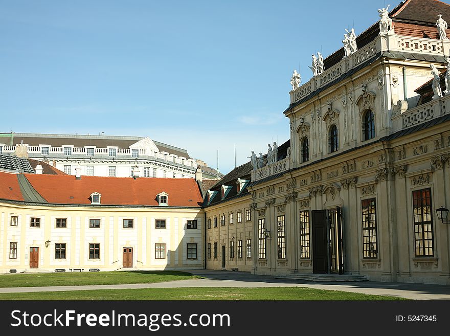 The bottom building. A court yard. The bottom building. A court yard