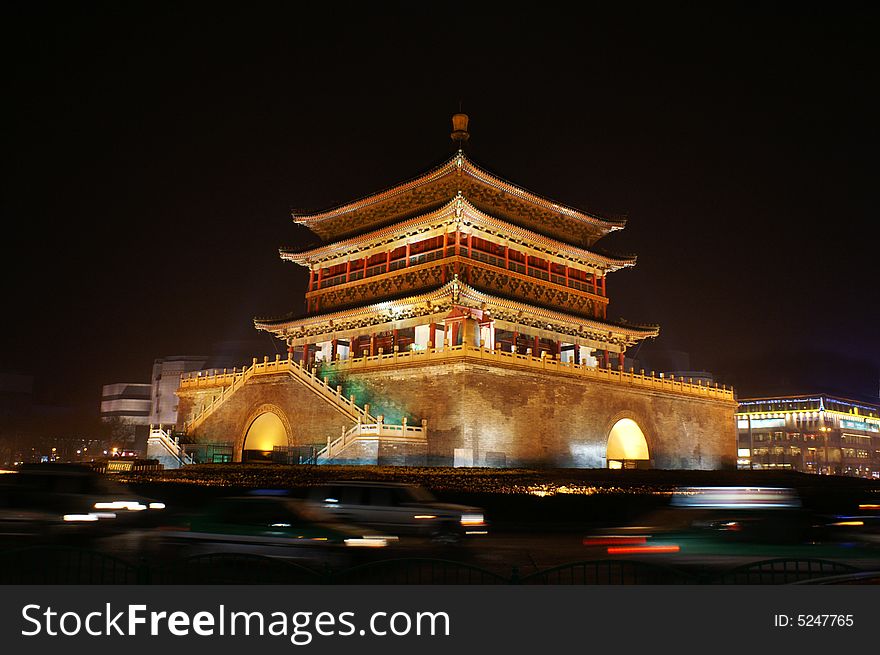 Chinese style building at night. Chinese style building at night