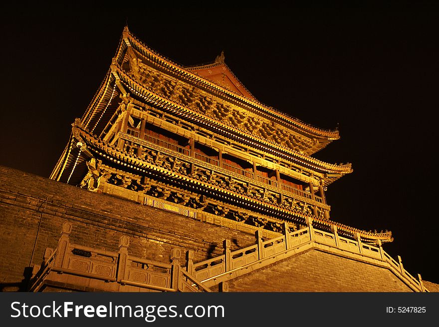 Chinese style building at night. Chinese style building at night