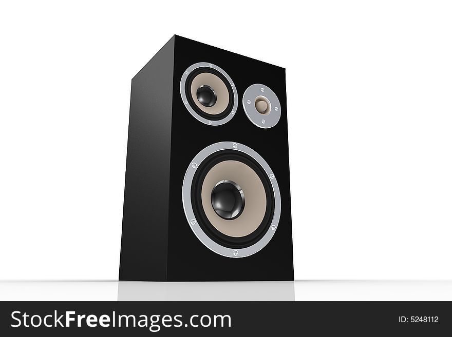 Black loudspeaker on white backround