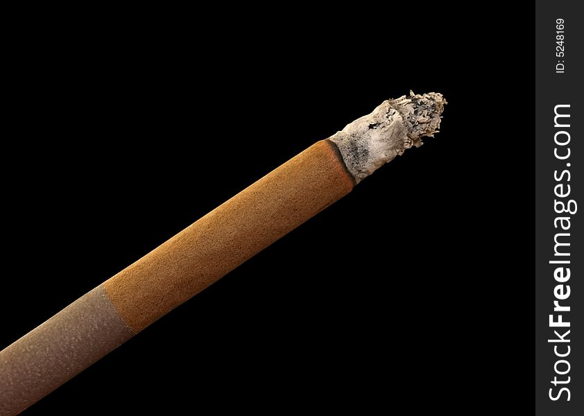 Cigarette isolated over black with clipping path. 
This image has been converted from a RAW-format. Cigarette isolated over black with clipping path. 
This image has been converted from a RAW-format.