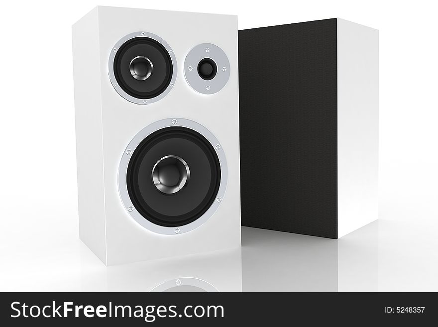 Two White Loudspeakers 2