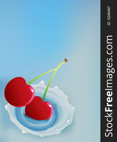 Milk and Cherry Background for your design element