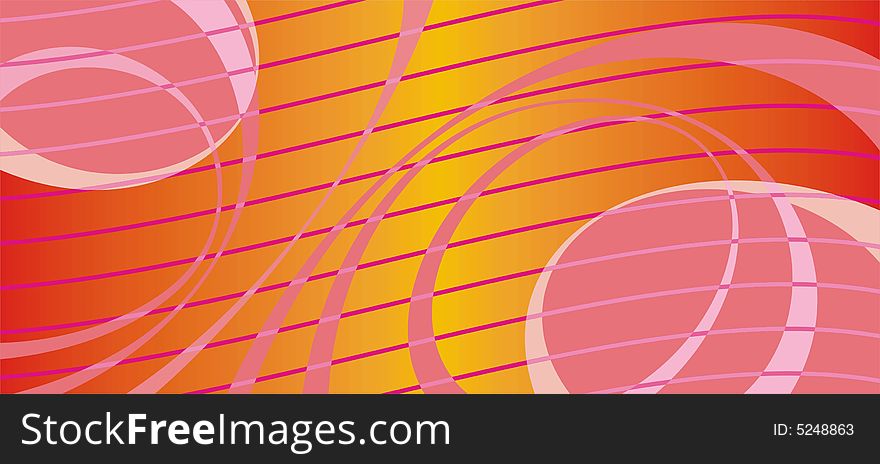 Horizontal abstract asymmetrical bright red background with waves and bands. Horizontal abstract asymmetrical bright red background with waves and bands