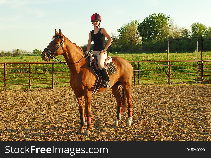 Teenager on horseback