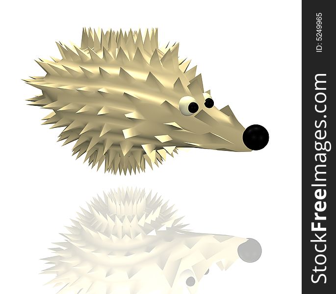 The illustration representing the drawn hedgehog in animated style. The illustration representing the drawn hedgehog in animated style