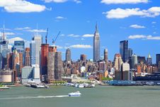 The Mid-town Manhattan Skyline Royalty Free Stock Images
