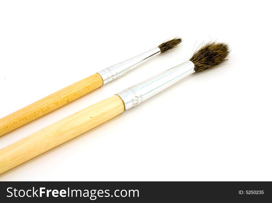 Two brushes isolated on white