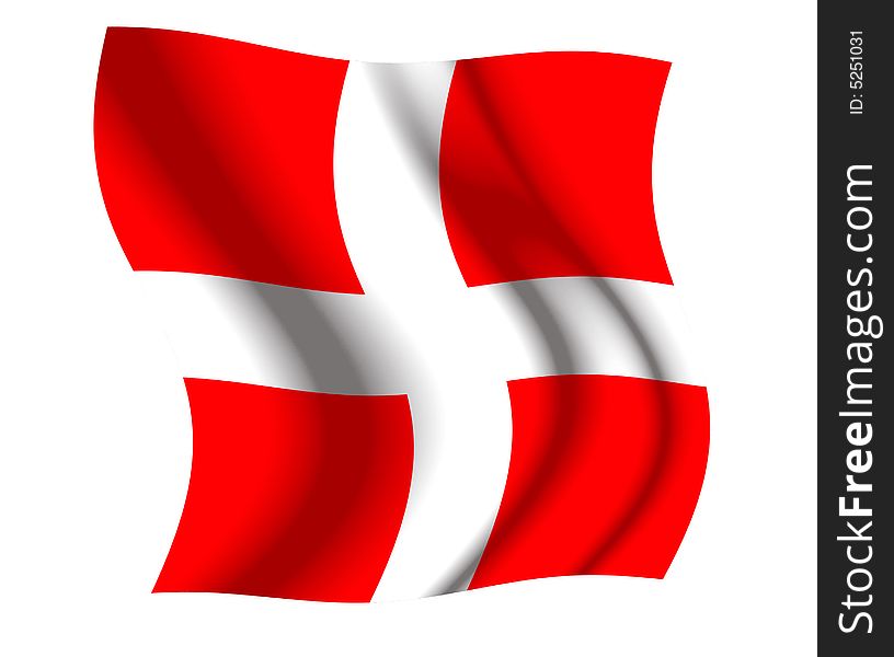 Illustration of the Switzerland flag in bright colors, waving. Illustration of the Switzerland flag in bright colors, waving
