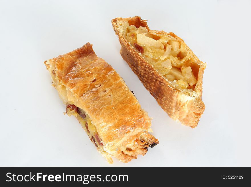Apfelstrudel, stroodle or apple strudel cake pastry bakery. Apfelstrudel, stroodle or apple strudel cake pastry bakery