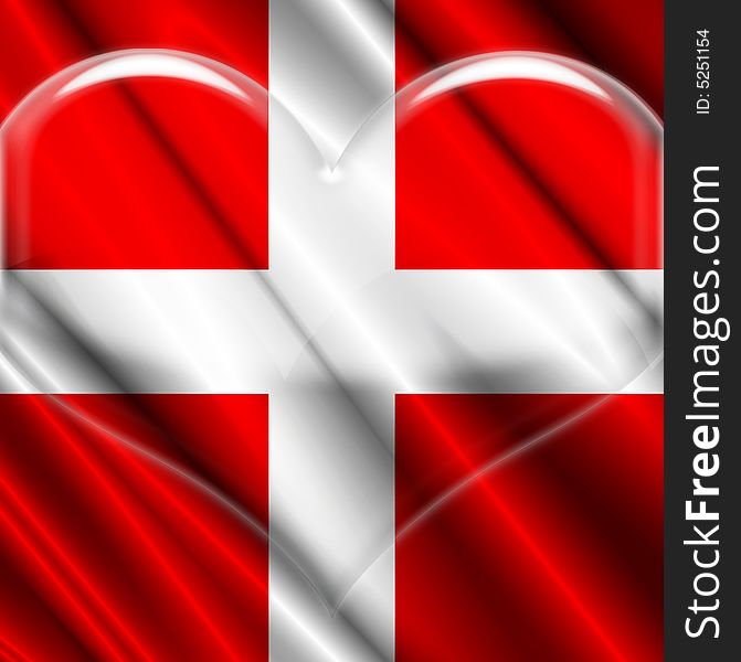Illustration of the Switzerland flag in bright colors, with a transparent heart in the middle. Illustration of the Switzerland flag in bright colors, with a transparent heart in the middle