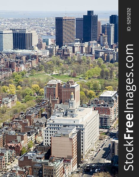 Boston skyline picture at midday taken from the Prudential tower. Boston skyline picture at midday taken from the Prudential tower