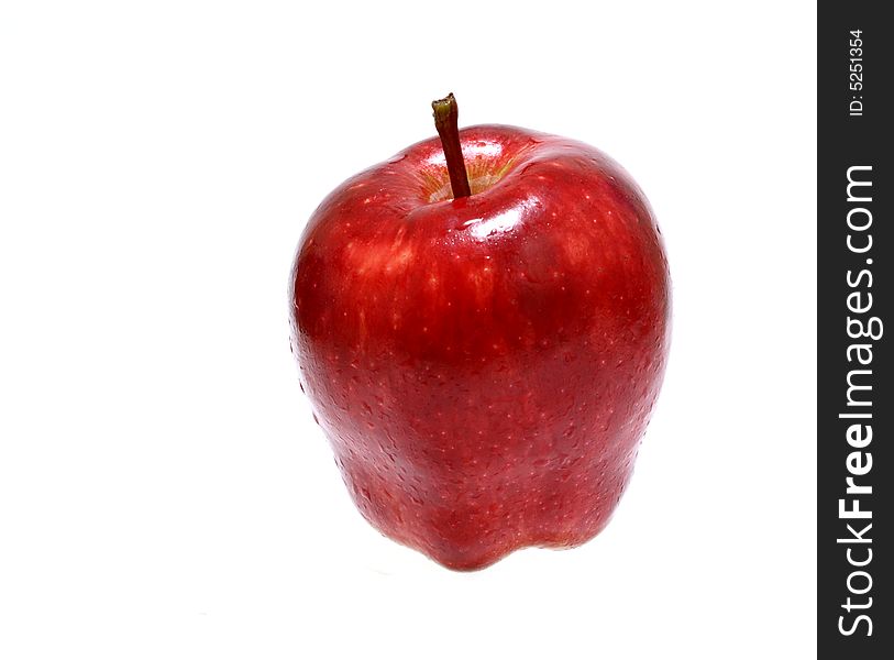 Ripe red apple isolated on a white background