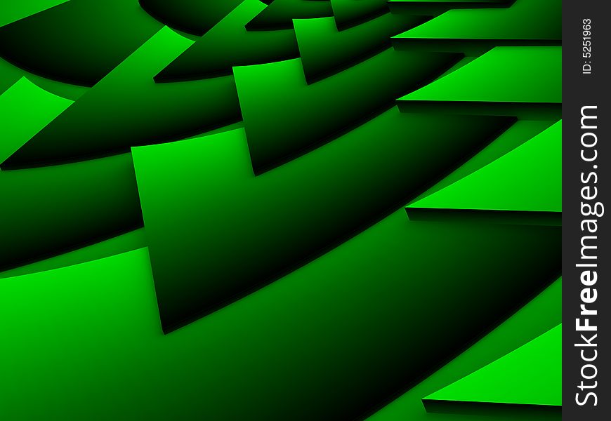 Green 3D Abstract spiraling background