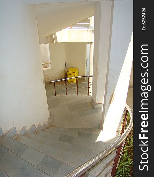 Down staircase Steps in an old building