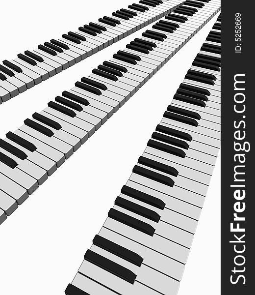 3D isolated piano lines (vertical)