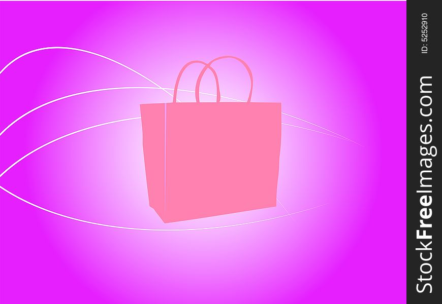 A Vector illustration of a pink shopping bag. A Vector illustration of a pink shopping bag