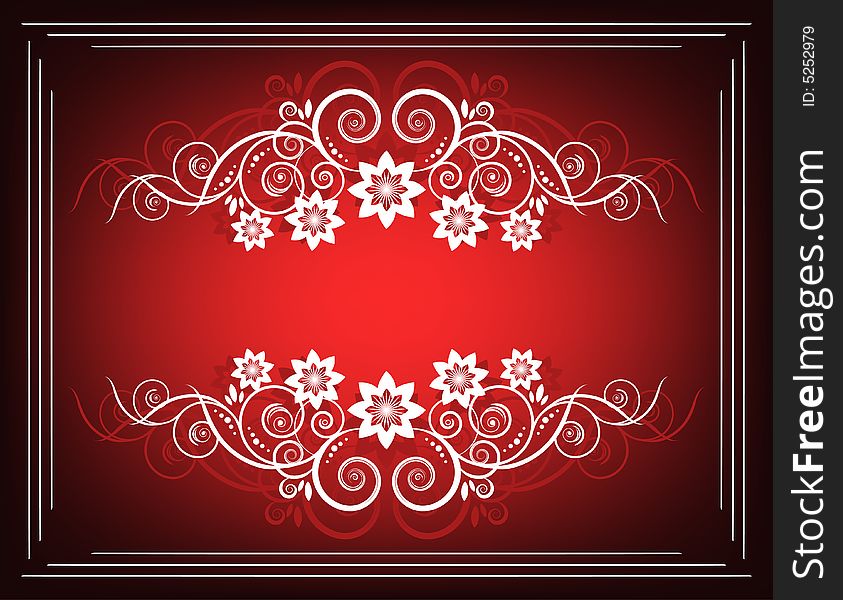 Frame Flowers Red And White Cl