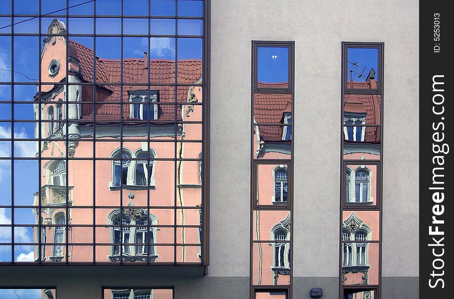 Reflection in a glass windows. Reflection in a glass windows.