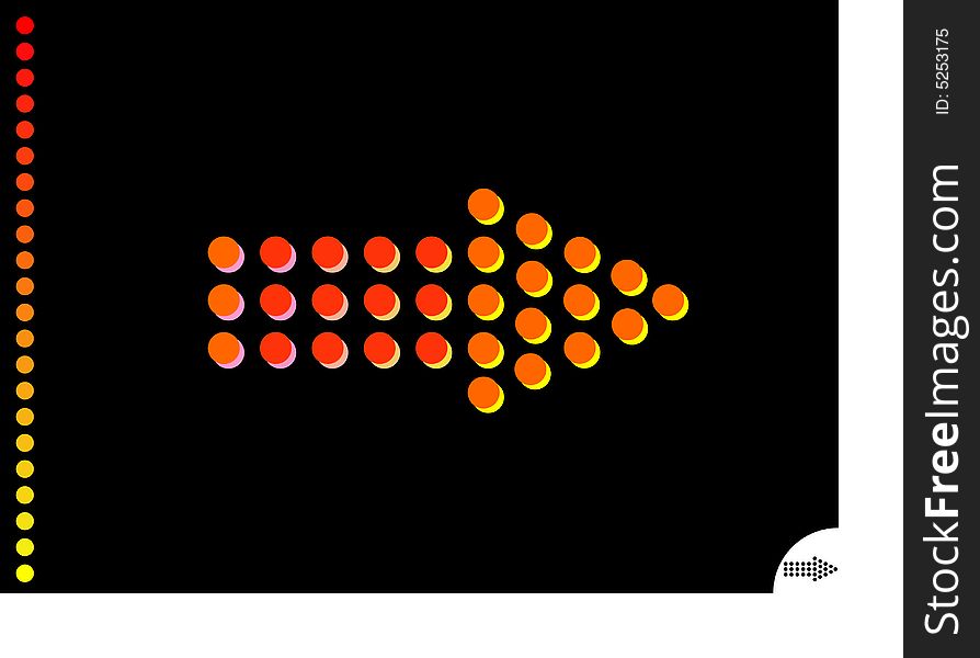 Background of a black sheet and orange arrow