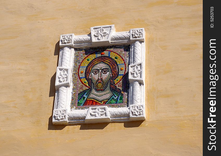 Mosaic Icon on the Church of  Saint Peter and Pavel in Moscow