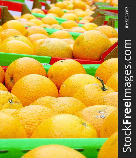 Many oranges on the market