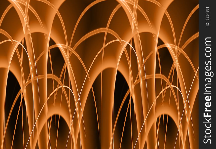 Glowing brown arcs - digital illustration