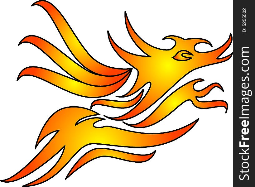 Tribal dragon illustration of a