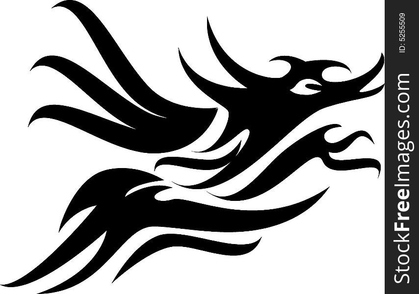 Vector image of a dragon