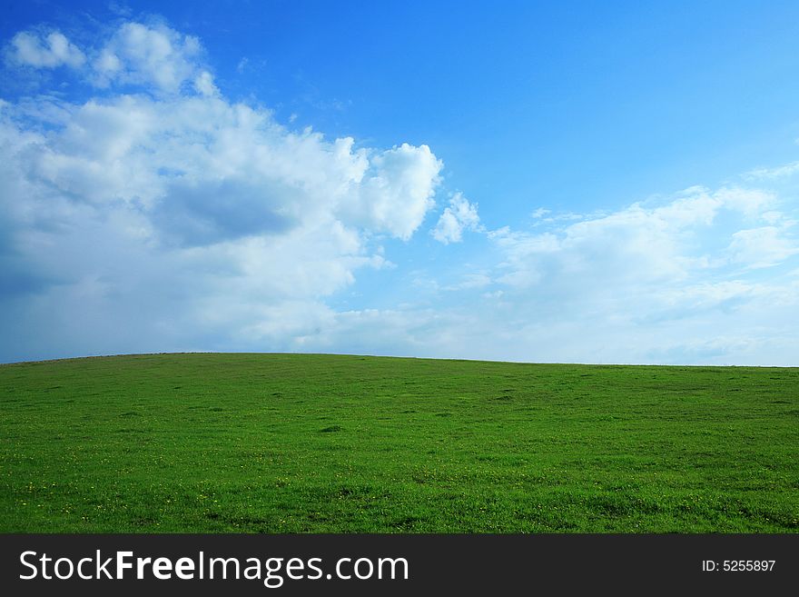 An image of blue sky over field. An image of blue sky over field