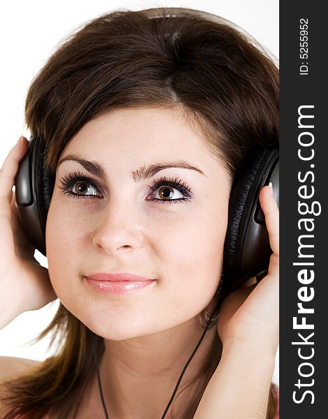 An image of woman listening to music. An image of woman listening to music