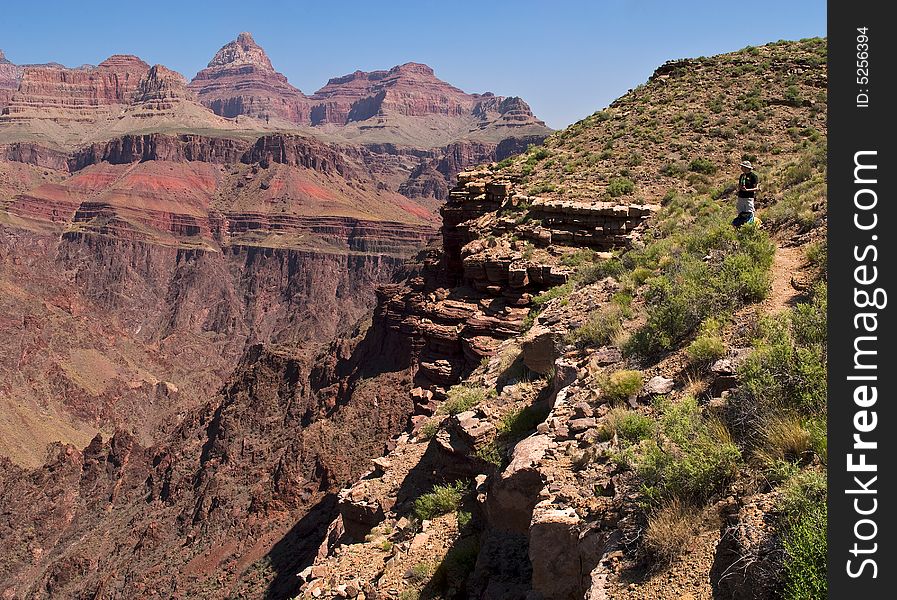 Look into the depth of Grand Canyon.