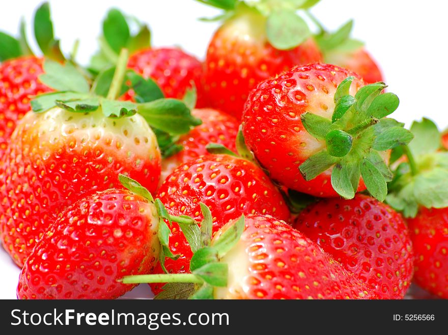 Close up shot of some delicious summer strawberries