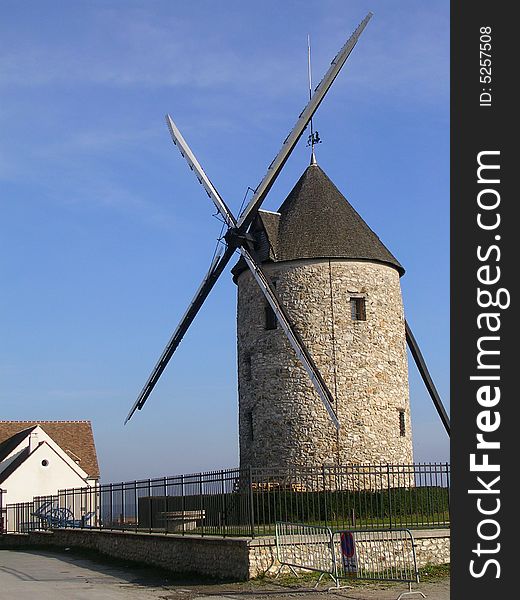 Stone french windmill lateral view