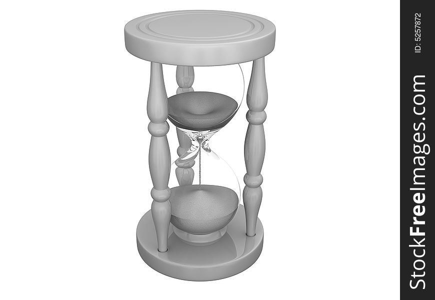 3D hourglass on white background