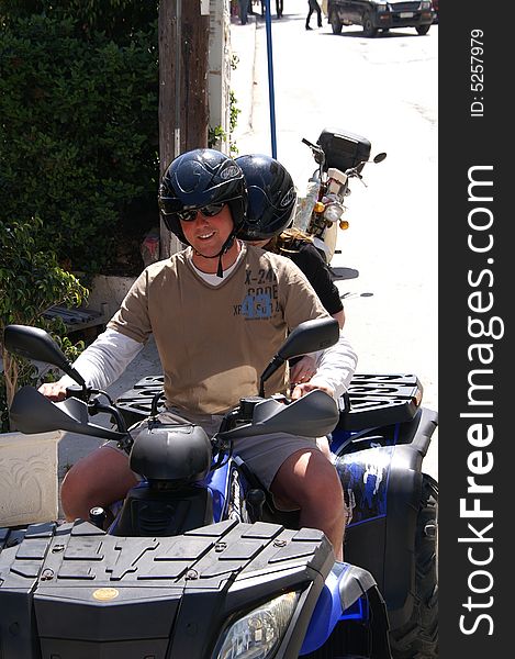 Father And Daughter On A Quadbike