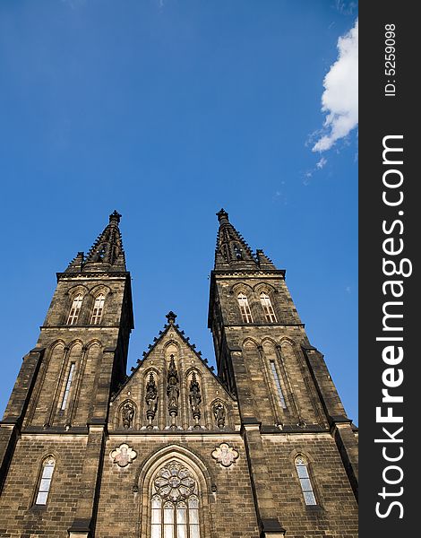 Gothic church of St. Peter and Paul on Vysehrad in Prague. Established in 1st half of 11 century, last rebuild was finished in 1903. Gothic church of St. Peter and Paul on Vysehrad in Prague. Established in 1st half of 11 century, last rebuild was finished in 1903.