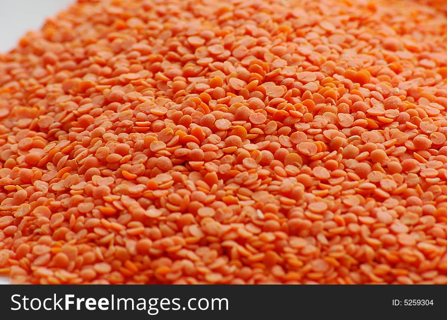 Close up shot of some red lentils. Close up shot of some red lentils