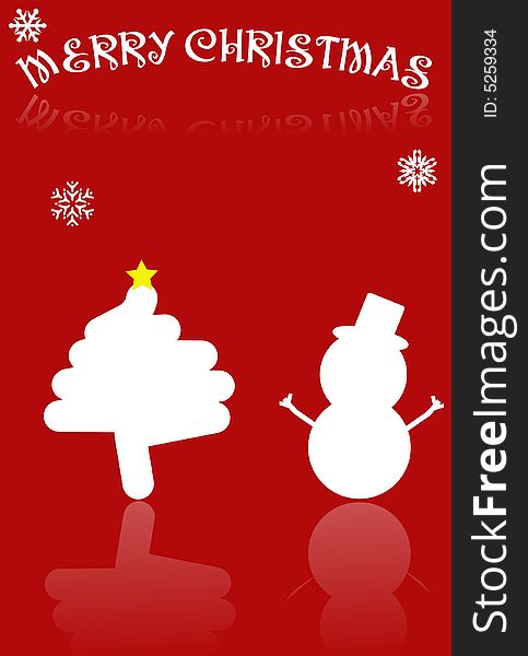 A nice christams white illustration on a red background. A nice christams white illustration on a red background