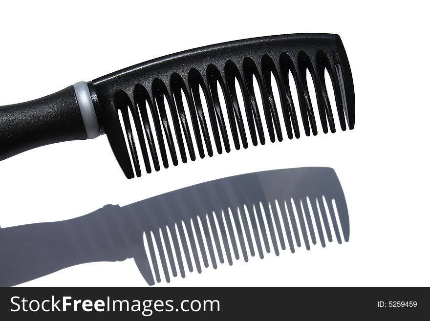 Isolated comb as tool for barber. Isolated comb as tool for barber