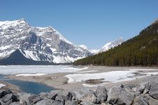 Alpine Lake And Mountain Royalty Free Stock Photo