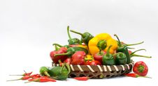 Basket Of Chillies Royalty Free Stock Photo Basket Of Chillies Royalty Free Stock Photo