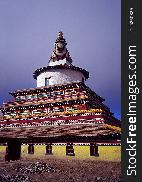 Tibetan pagoda, shot in sichuan province, china