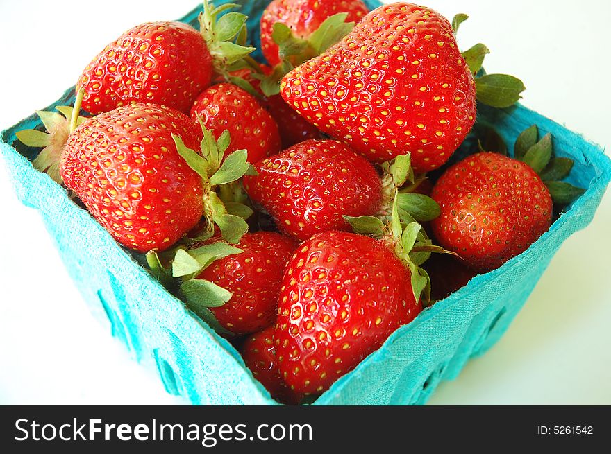 A bunch of fresh red summer strawberries