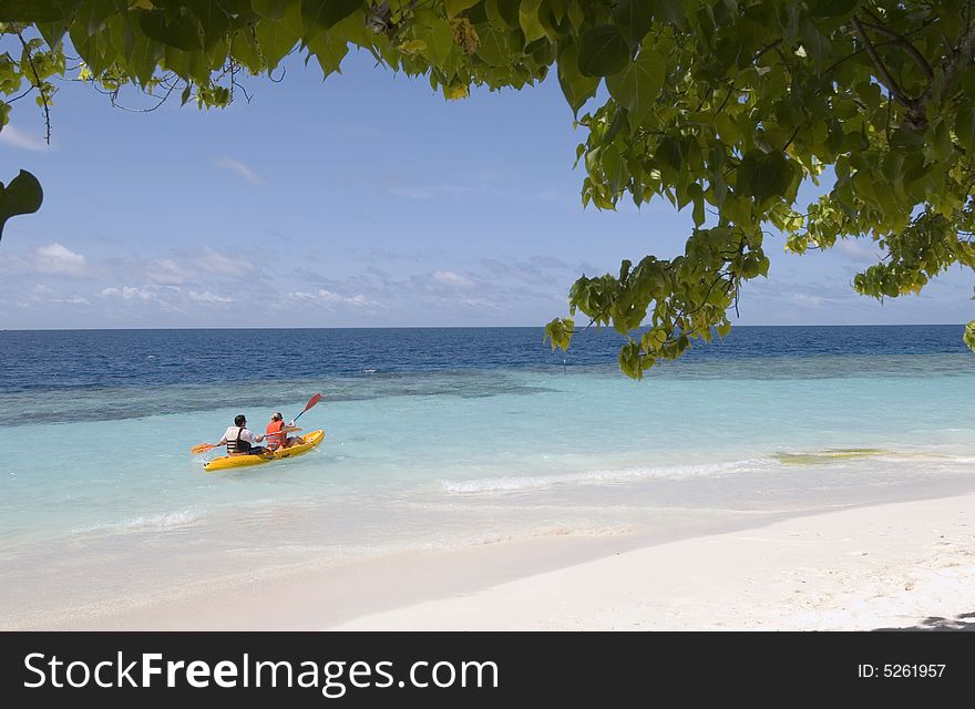 Maldives seascape on angsana ihuru island.