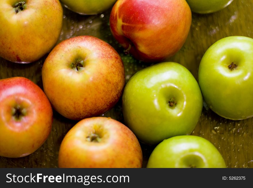 Close up of green and red apples, background. Close up of green and red apples, background